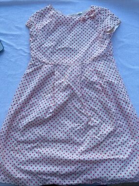 OshKosh B'gosh White Dress with Pink Polka Dots